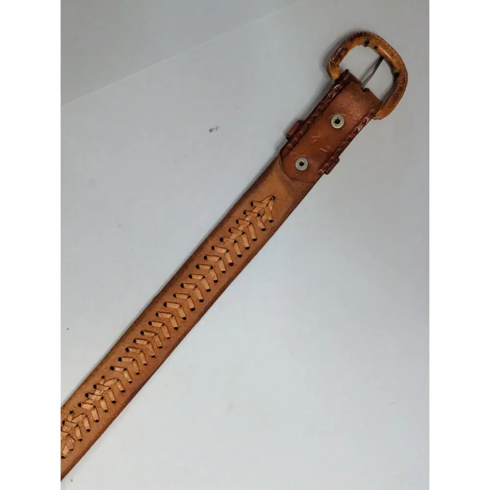 Eagle Embossed Braided Genuine Full Leather Hand Tooled Western 42Belt 47